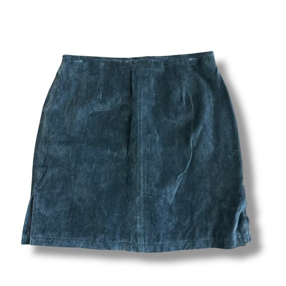 Vintage Wilsons Maxima Dark Gray Suede Leather Skirt Women’s Size 10 Classic 90s - Picture 1 of 9